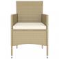 Preview: 5-tlg. Garten-Essgruppe Poly Rattan Beige