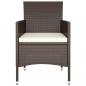 Preview: 9-tlg. Garten-Essgruppe Poly Rattan Braun