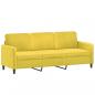 Preview: 3-Sitzer-Sofa Gelb 180 cm Samt