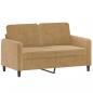 Preview: 2-Sitzer-Sofa Braun 120 cm Samt