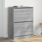 Preview: ARDEBO.de - Schuhschrank mit 2 Klappen Grau Sonoma 80x42x108 cm