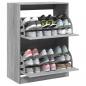 Preview: Schuhschrank mit 2 Klappen Grau Sonoma 80x42x108 cm