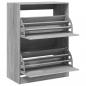 Preview: Schuhschrank mit 2 Klappen Grau Sonoma 80x42x108 cm