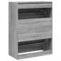 Preview: Schuhschrank mit 2 Klappen Grau Sonoma 80x42x108 cm