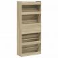 Preview: Schuhschrank mit 4 Klappen Sonoma-Eiche 80x34x187,5 cm