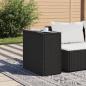 Preview: Garten-Beistelltisch mit Glasplatte Schwarz 58x27,5x55cm Rattan