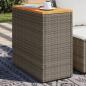 Preview: ARDEBO.de - Garten-Beistelltisch mit Holzplatte Grau 58x27,5x55 cm Rattan