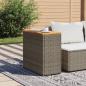 Preview: Garten-Beistelltisch mit Holzplatte Grau 58x27,5x55 cm Rattan