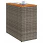 Preview: Garten-Beistelltisch mit Holzplatte Grau 58x27,5x55 cm Rattan