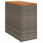 Preview: Garten-Beistelltisch mit Holzplatte Grau 58x27,5x55 cm Rattan