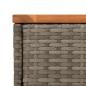 Preview: Garten-Beistelltisch mit Holzplatte Grau 58x27,5x55 cm Rattan