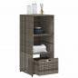 Preview: Gartenschrank Grau 50x55x115 cm Poly Rattan