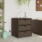 Preview: Gartenschrank Braun 55x59x69 cm Poly Rattan