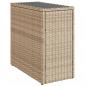 Preview: Garten-Beistelltisch Glasplatte Beige 58x27,5x55 cm Poly Rattan