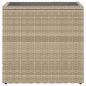 Preview: Garten-Beistelltisch Glasplatte Beige 58x27,5x55 cm Poly Rattan