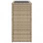 Preview: Garten-Beistelltisch Glasplatte Beige 58x27,5x55 cm Poly Rattan