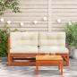 Preview: Gartensofa mit Kissen 2-Sitzer Wachsbraun Massivholz Kiefer