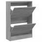 Preview: Schuhschrank Grau Sonoma 60x21x87,5 cm Holzwerkstoff