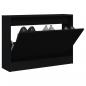 Preview: ARDEBO.de - Schuhschrank Schwarz 80x21x57 cm Holzwerkstoff