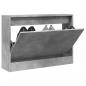 Preview: ARDEBO.de - Schuhschrank Betongrau 80x21x57 cm Holzwerkstoff