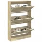 Preview: ARDEBO.de - Schuhschrank Sonoma-Eiche 80x21x125,5 cm Holzwerkstoff