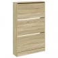 Preview: Schuhschrank Sonoma-Eiche 80x21x125,5 cm Holzwerkstoff