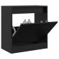 Preview: ARDEBO.de - Schuhschrank Schwarz 60x34x63,5 cm Holzwerkstoff