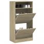 Preview: ARDEBO.de - Schuhschrank Sonoma-Eiche 60x34x116 cm Holzwerkstoff