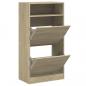 Preview: Schuhschrank Sonoma-Eiche 60x34x116 cm Holzwerkstoff