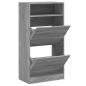 Preview: Schuhschrank Grau Sonoma 60x34x116 cm Holzwerkstoff