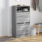 Preview: Schuhschrank Grau Sonoma 60x34x116 cm Holzwerkstoff