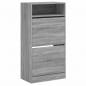 Preview: Schuhschrank Grau Sonoma 60x34x116 cm Holzwerkstoff