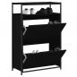 Preview: ARDEBO.de - Schuhschrank Schwarz 75x34x112 cm Holzwerkstoff