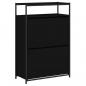 Preview: Schuhschrank Schwarz 75x34x112 cm Holzwerkstoff