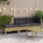 Preview: ARDEBO.de - Gartensofa mit Kissen und Hocker 2-Sitzer