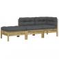 Preview: Gartensofa mit Kissen und Hocker 2-Sitzer