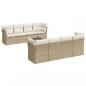 Preview: 9-tlg. Garten-Sofagarnitur mit Kissen Beige Poly Rattan