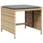 Preview: Gartenhocker Kissen 4Stk. Beigemischung 41x41x36 cm Poly Rattan