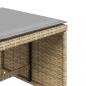 Preview: Gartenhocker Kissen 4Stk. Beigemischung 41x41x36 cm Poly Rattan