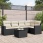 Preview: ARDEBO.de - 6-tlg. Garten-Sofagarnitur mit Kissen Schwarz Poly Rattan