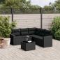 Preview: ARDEBO.de - 6-tlg. Garten-Sofagarnitur mit Kissen Schwarz Poly Rattan