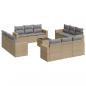 Preview: 13-tlg. Garten-Sofagarnitur mit Kissen Beige Poly Rattan