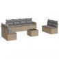 Preview: 9-tlg. Garten-Sofagarnitur mit Kissen Beige Poly Rattan