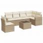 Preview: 7-tlg. Garten-Sofagarnitur mit Kissen Beige Poly Rattan