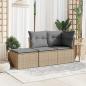 Preview: Gartenhocker mit Kissen Beige 55x55x37 cm Poly Rattan