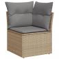 Preview: Garten-Ecksofa mit Kissen Beige Poly Rattan