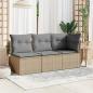 Preview: Garten-Ecksofa mit Kissen Beige Poly Rattan