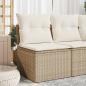 Preview: ARDEBO.de - Gartensessel ohne Armlehnen mit Kissen Beige Poly Rattan