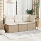 Preview: Gartensessel ohne Armlehnen mit Kissen Beige Poly Rattan