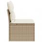 Preview: Gartensessel ohne Armlehnen mit Kissen Beige Poly Rattan